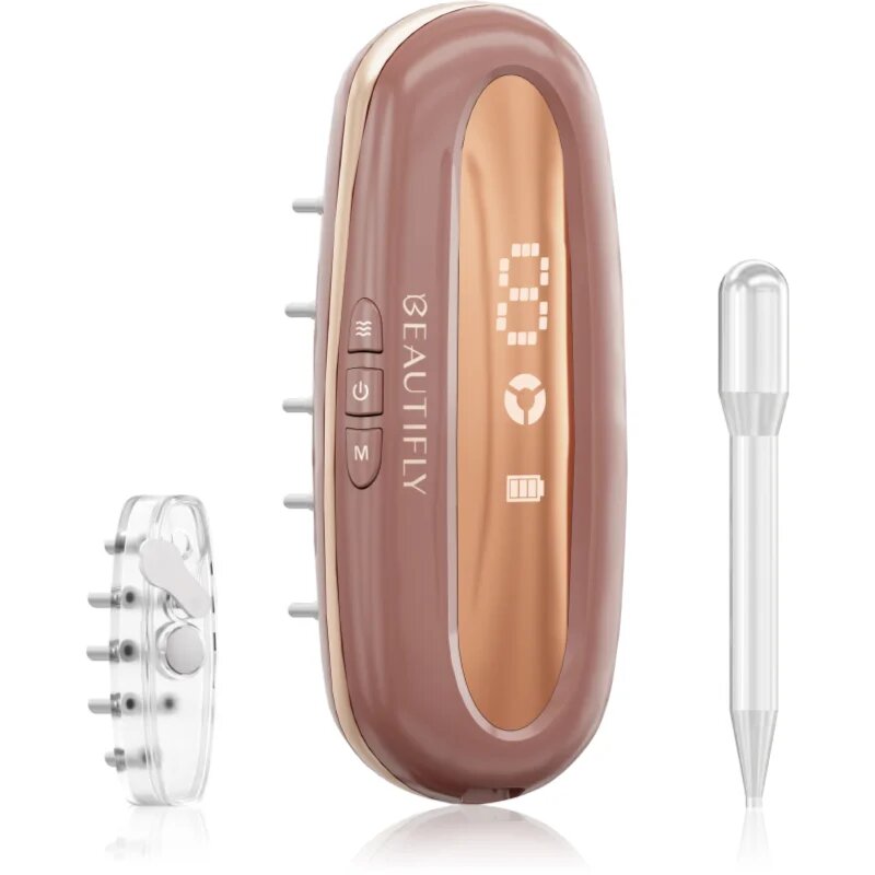 Beautifly LaserBoost Pro dispozitiv de masaj pentru stimularea creșterii părului cu iluminare LED de fundal Rose Gold 1 buc