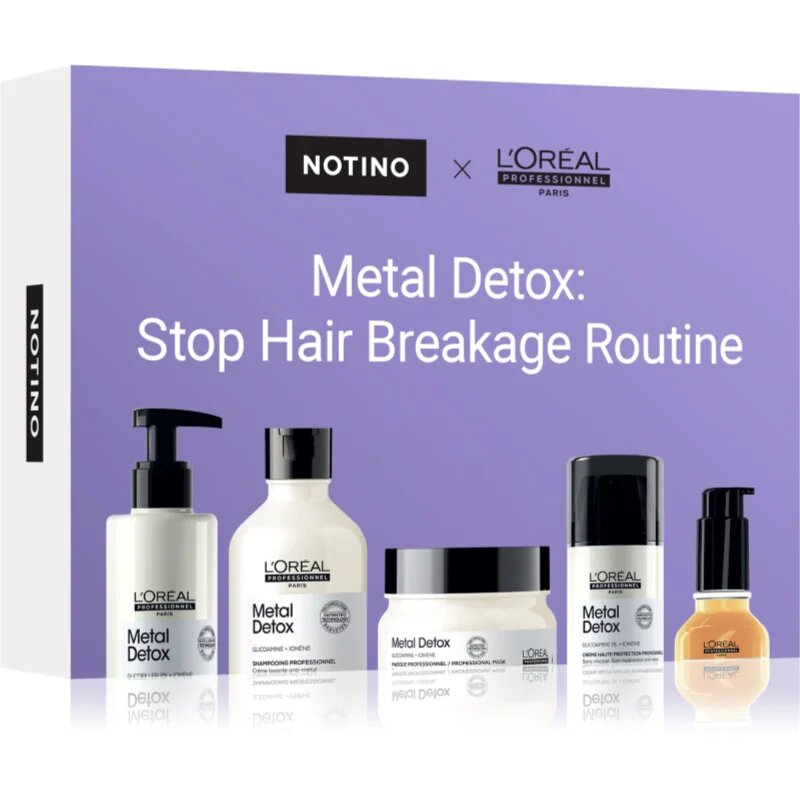 Beauty Discovery Box Notino × L'Oréal Professionnel –⁠⁠⁠⁠⁠⁠ Metal Detox: Stop Hair Breakage Routine set pentru femei