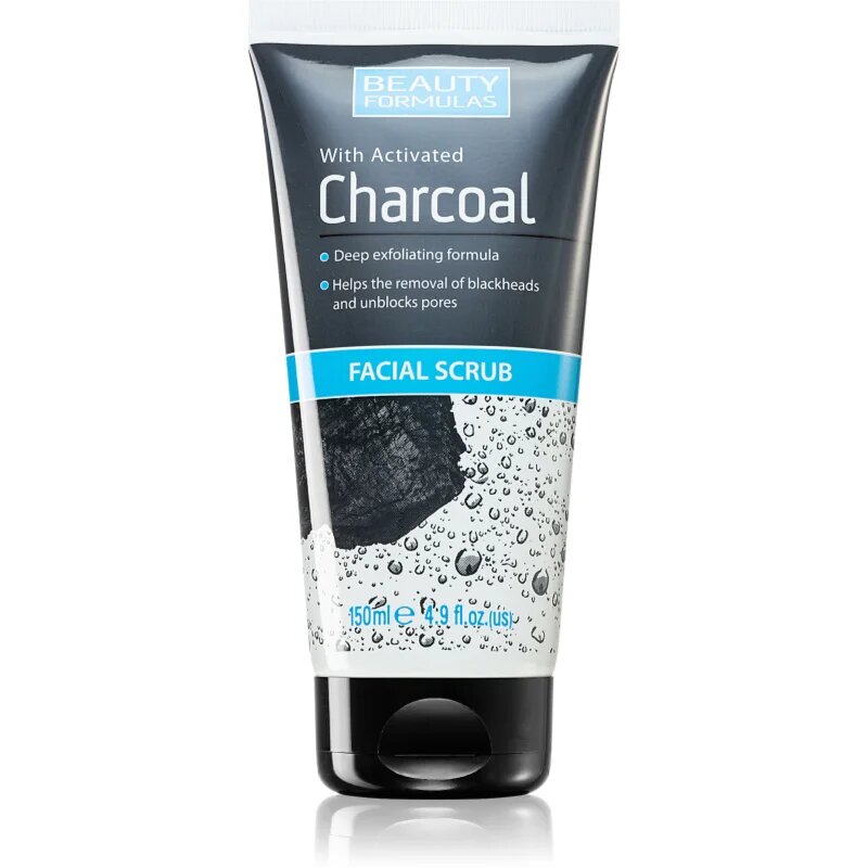 Beauty Formulas Charcoal exfoliant facial cu cărbune activ 150 ml
