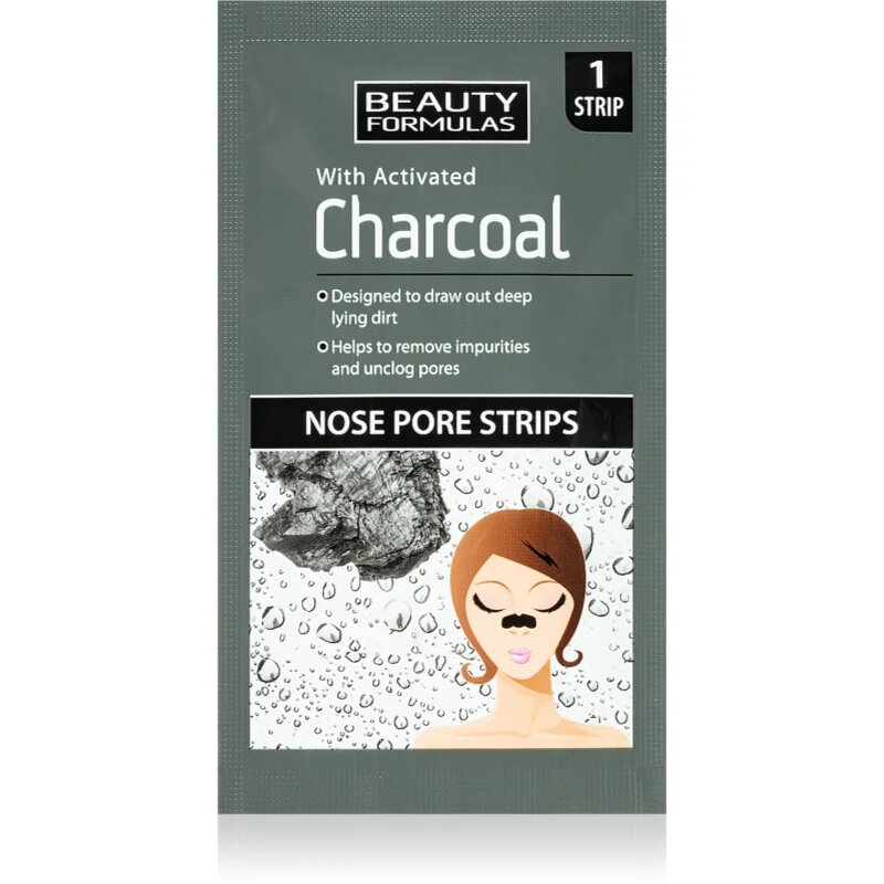 Beauty Formulas Charcoal patch-uri de curatare a prilor de pe nas 6 buc