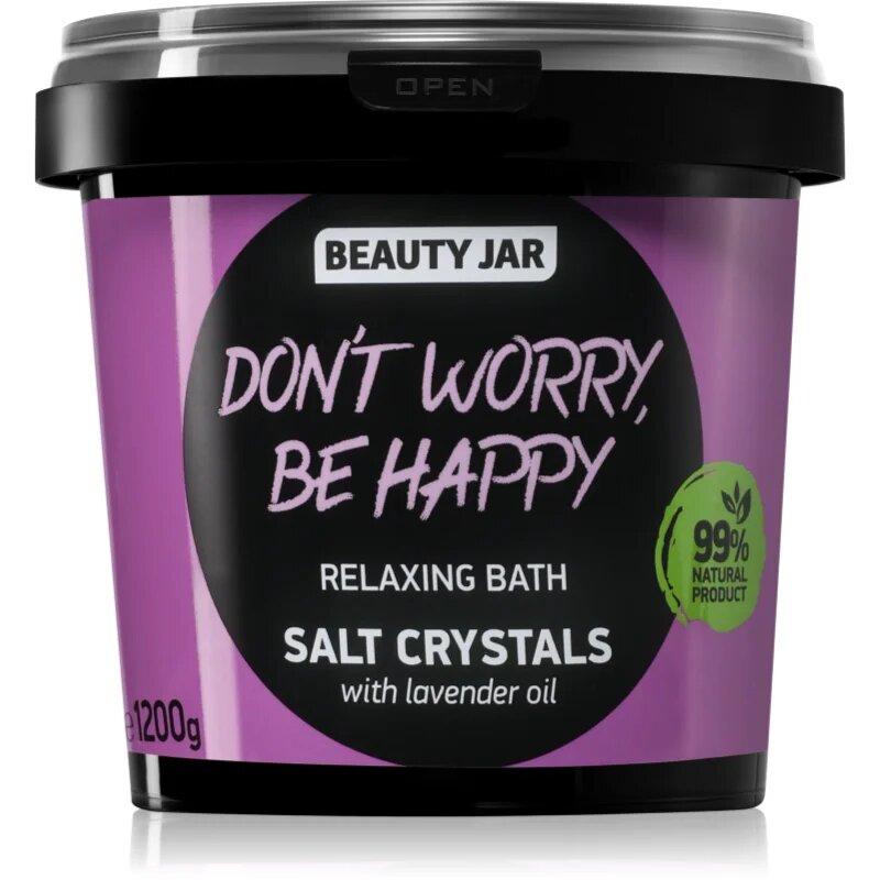 Beauty Jar Don't Worry Be Happy sare de baie relaxanta cu esente de lavanda 1.2 kg