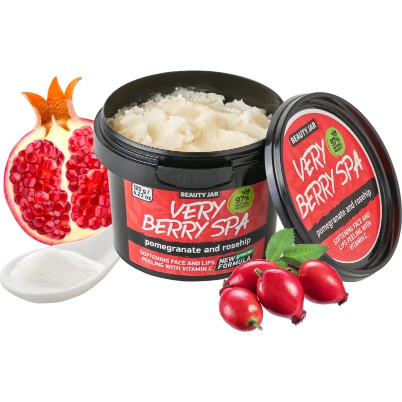 Beauty Jar Very Berry Spa exfoliant din zhar pentru netezire faciale 120 g