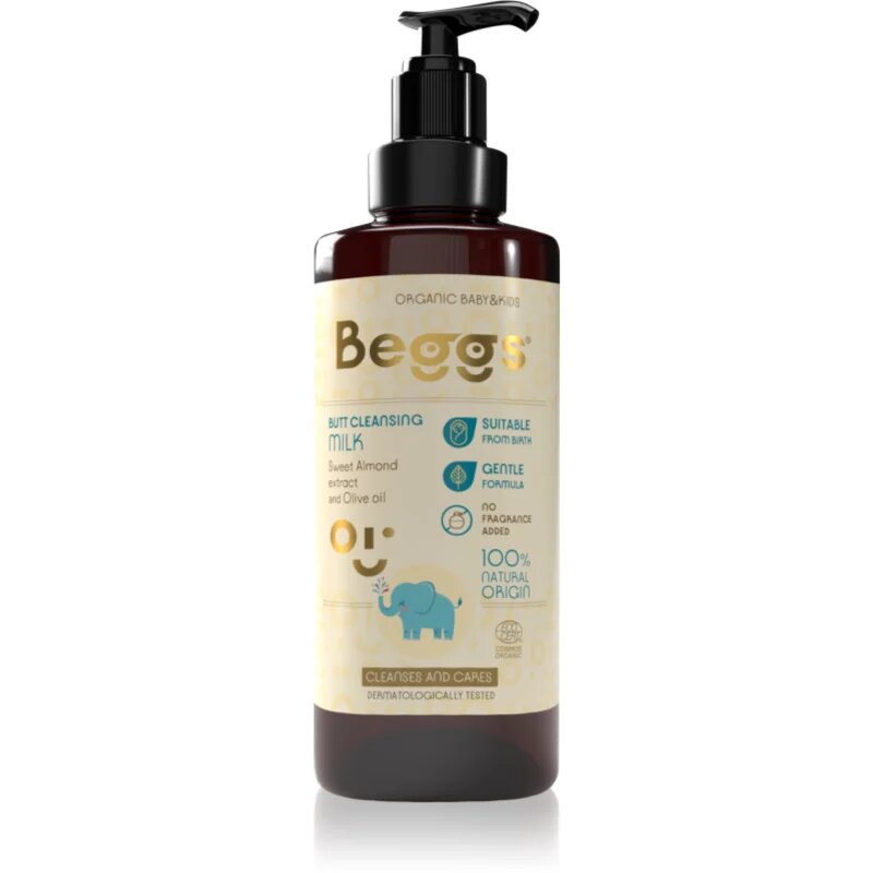 Beggs Organic Baby & Kids Butt Cleansing Milk lapte pentru curatare pentru bebeluși și copii mici 200 ml