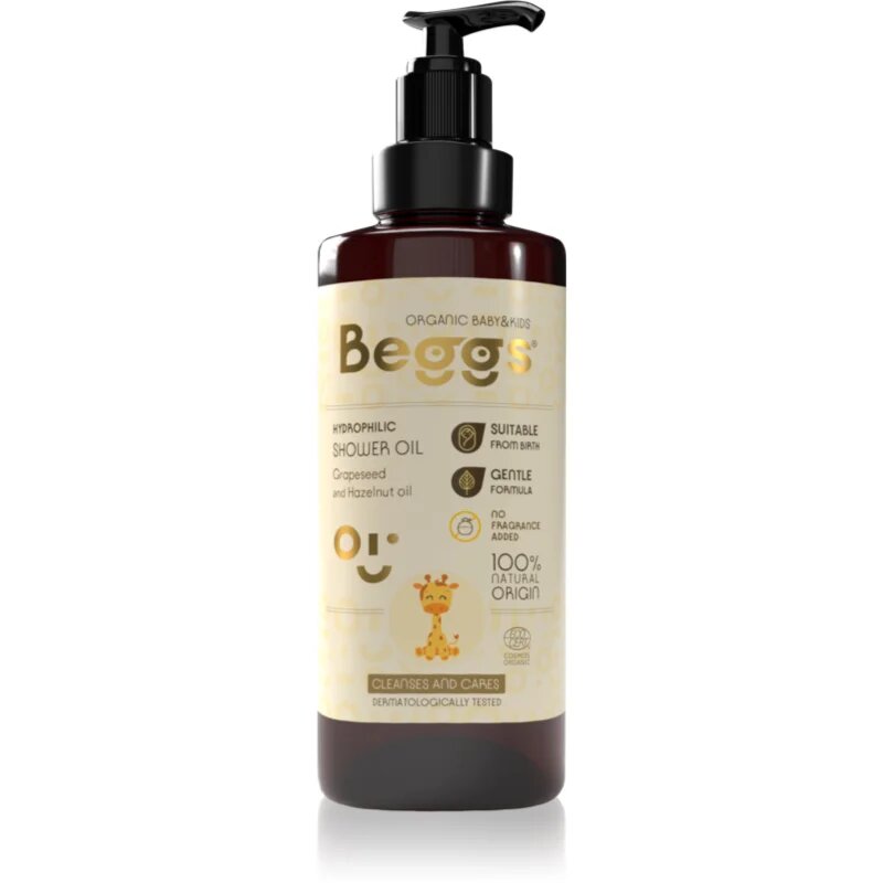 Beggs Organic Baby & Kids Hydrophilic Shower Oil ulei de curatare pentru nou-nascuti si copii 200 ml