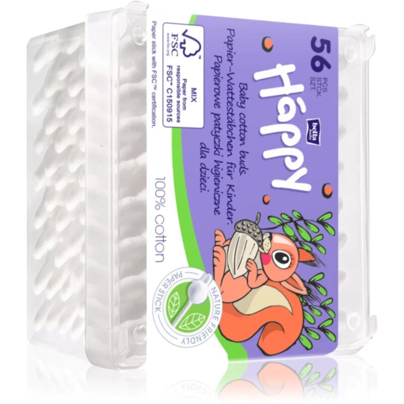 BELLA Baby Happy 100% cotton bețișoare din bumbac pentru copii 56 buc