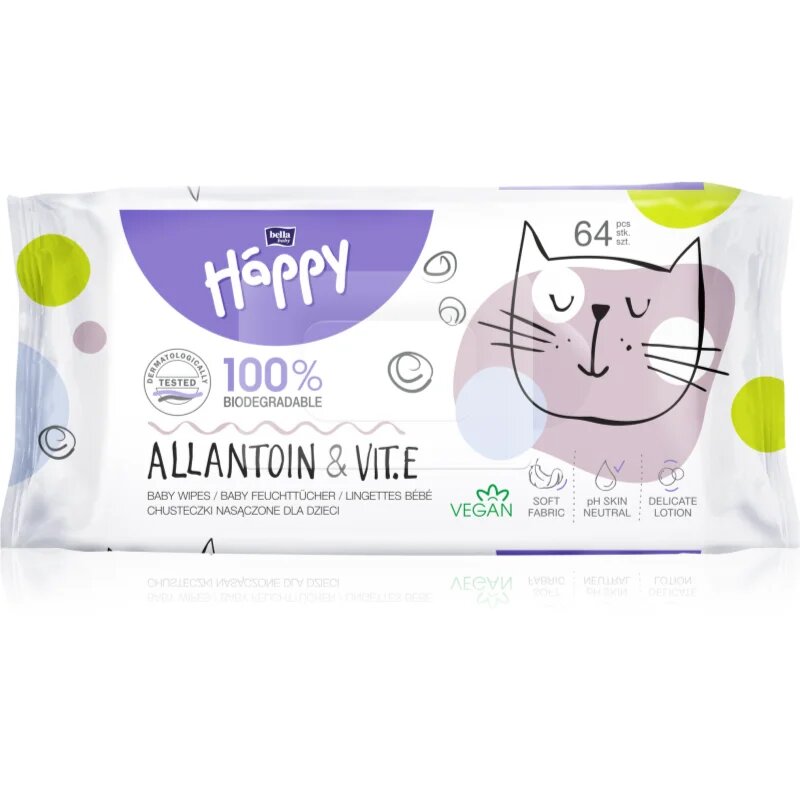 Baby Happy Allantoin & Vit. E Șervețele umede 64 buc