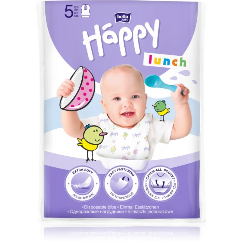 BELLA Baby Happy Lunch bavețică de unică folosință 5 buc
