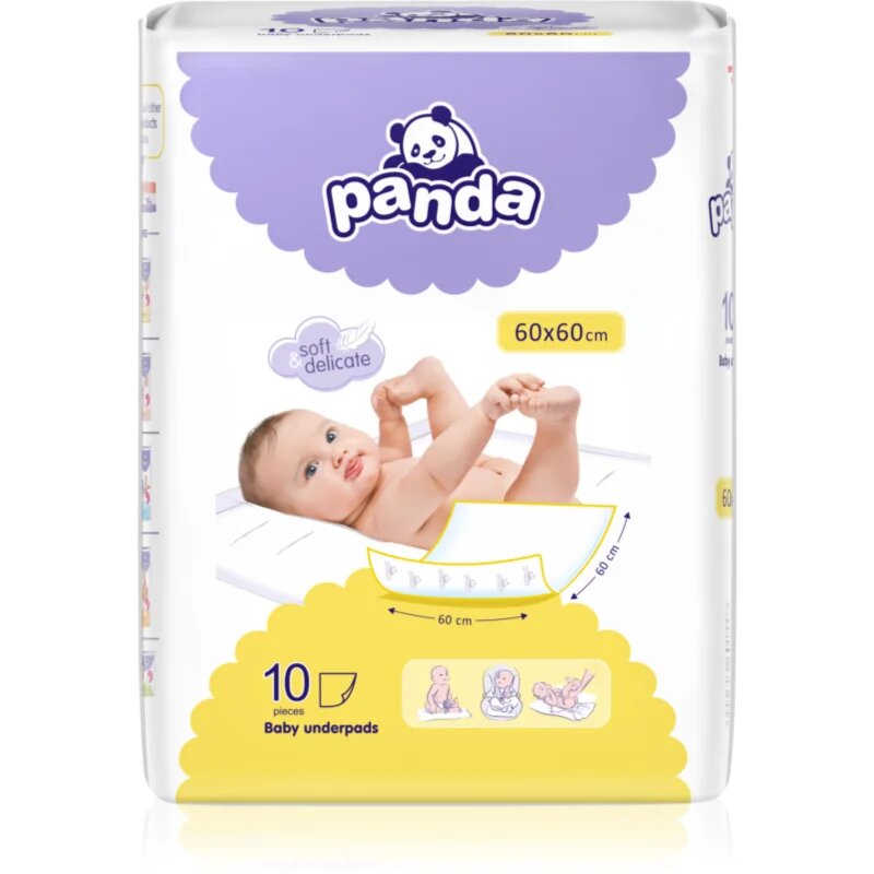 BELLA Baby Happy Panda suport pentru schimbat scutecele de unică folosință 60x60cm 10 buc