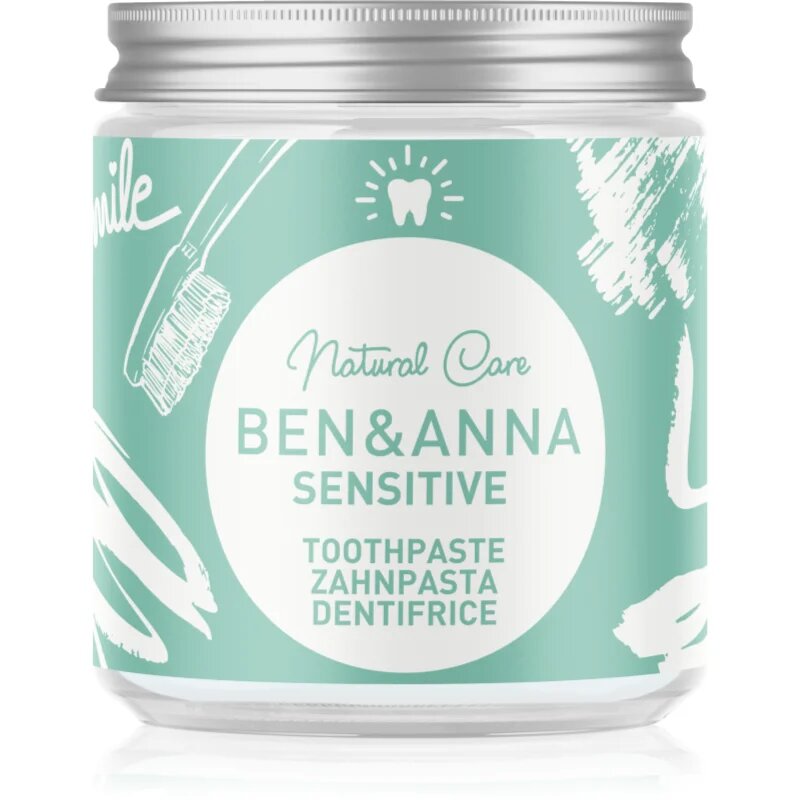 BEN&ANNA Natural Toothpaste Sensitive pastă de dinți în borcan de sticlă pentru dinti sensibili 100 ml
