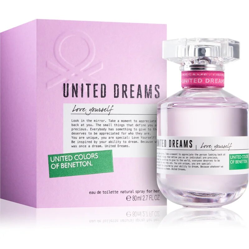Benetton United Dreams for her Love Yourself Eau de Toilette pentru femei 80 ml