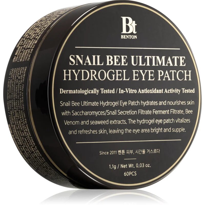 Benton Snail Bee masca hidrogel pentru ochi împotriva ridurilor și a cearcănelor întunecate 60 buc