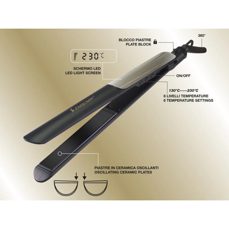 BEPER P301PIS200 Ceramic Pro Style placa de intins parul 1 buc