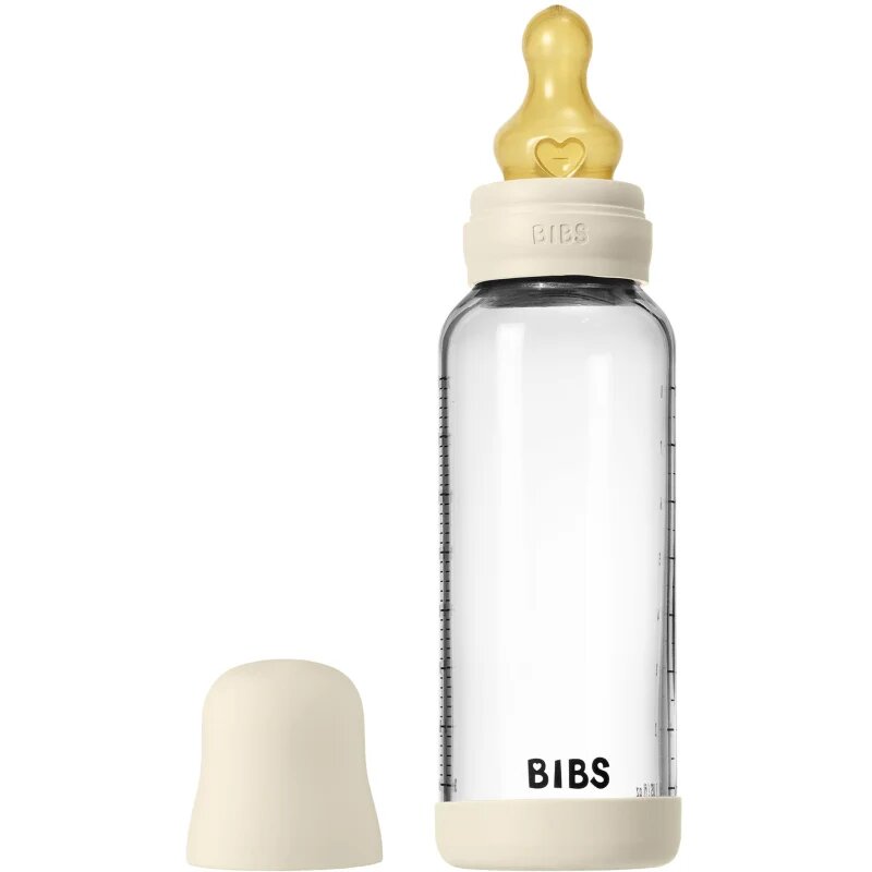 BIBS Baby Glass Bottle Round Latex biberon anticolici Ivory 1 buc