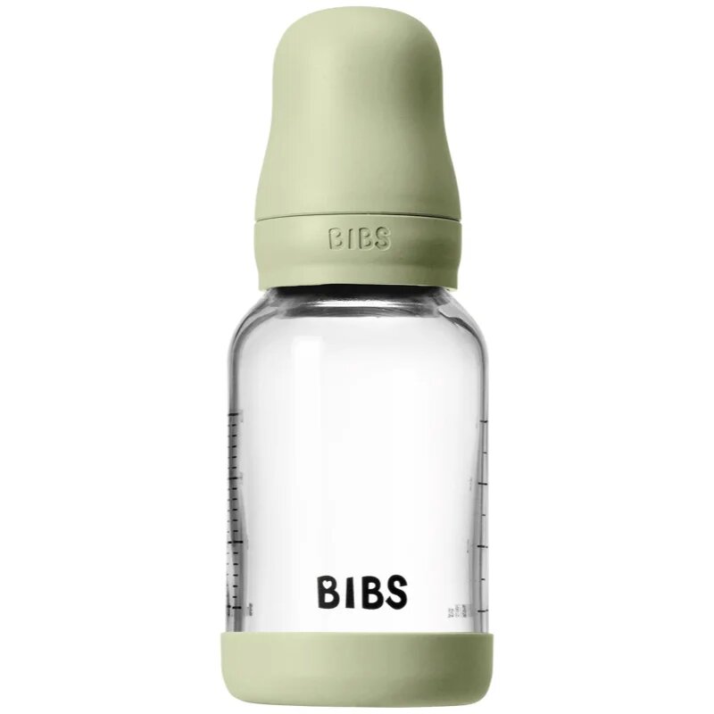 BIBS Baby Glass Bottle Round Latex biberon anticolici Sage 1 buc
