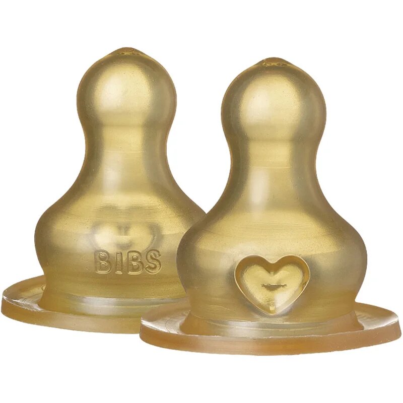 BIBS Baby Glass Bottle Rubber Nipple tetină pentru biberon Fast Flow 2 buc