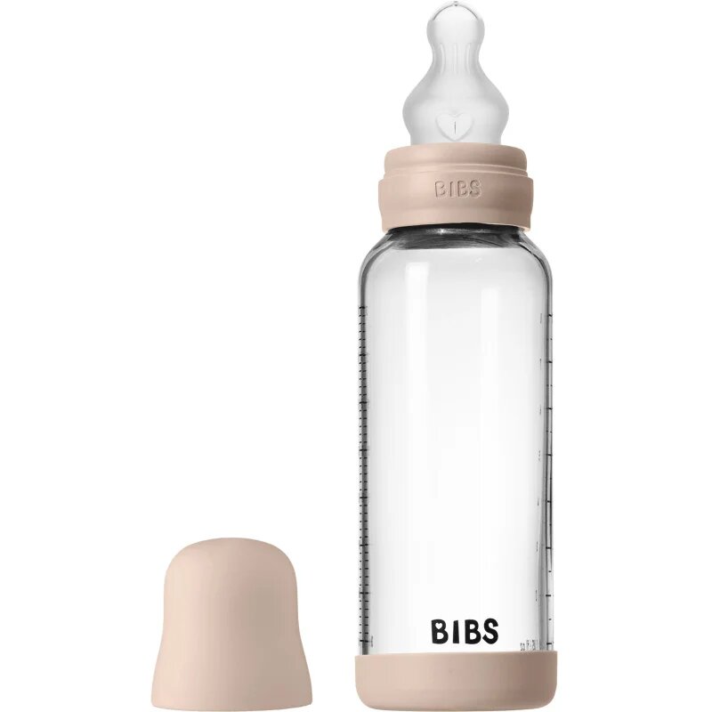 BIBS Baby Glass Bottle Silicone biberon anticolici cu suzetă din silicon Blush 1 buc