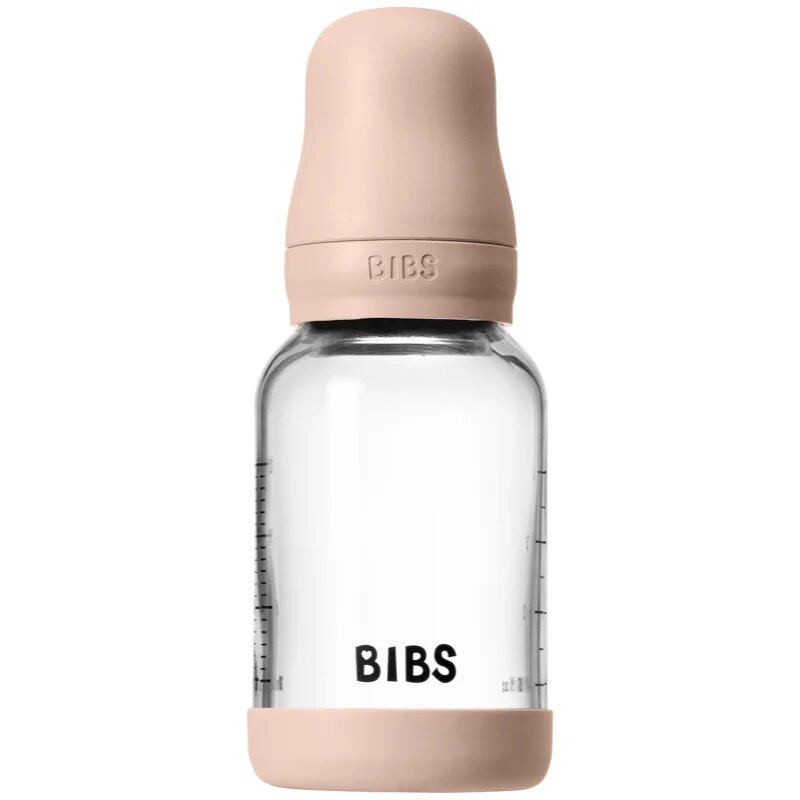 BIBS Baby Glass Bottle Silicone biberon anticolici cu suzetă din silicon Blush 1 buc