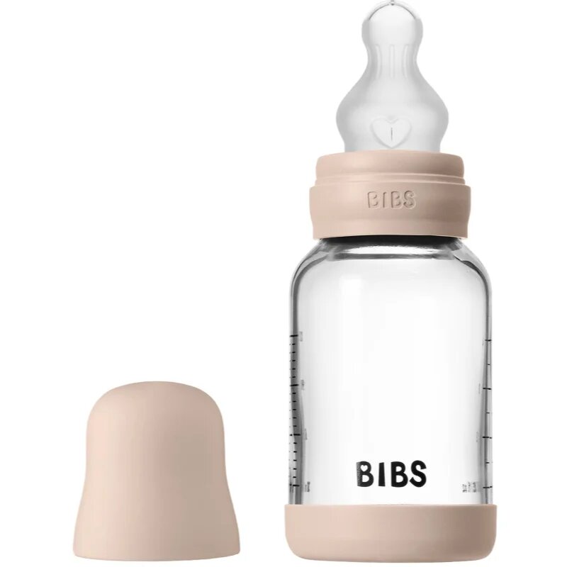 BIBS Baby Glass Bottle Silicone biberon anticolici cu suzetă din silicon Blush 1 buc