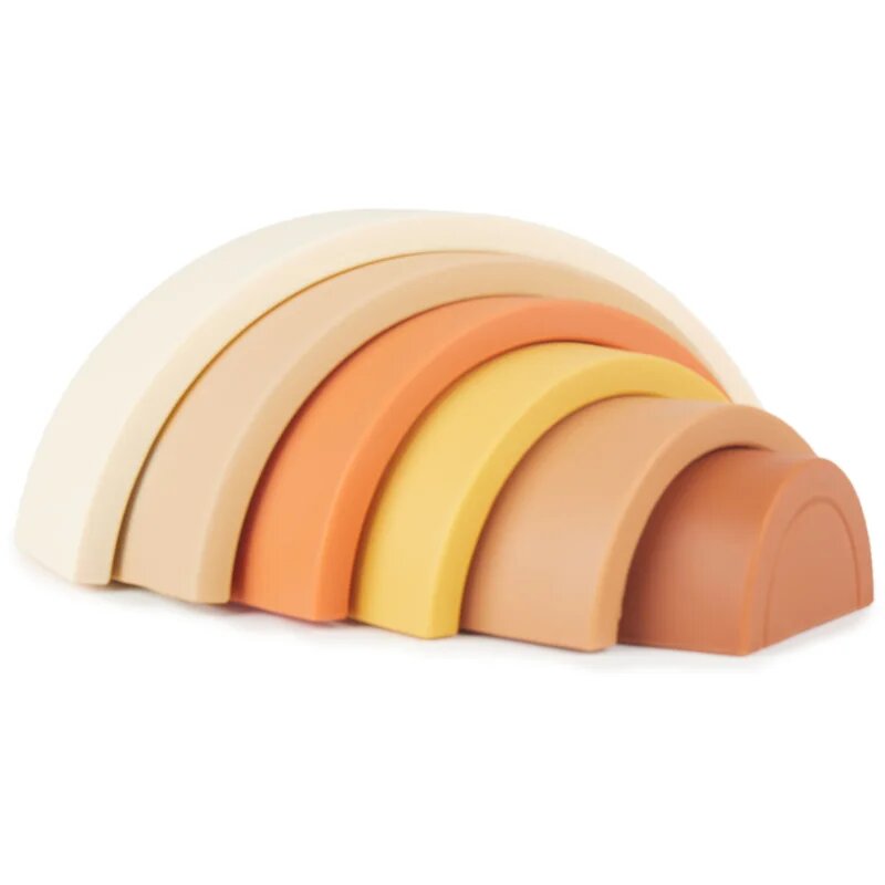 Bieco Silicone Rainbow curcubeu pliabil 12 m+ Chocolate Bliss 6 buc
