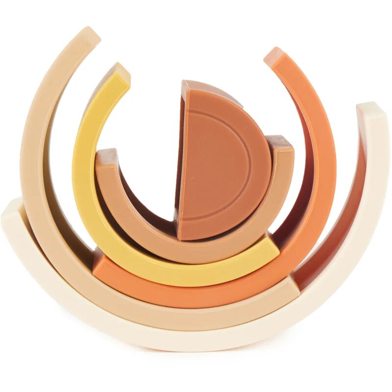 Bieco Silicone Rainbow curcubeu pliabil 12 m+ Chocolate Bliss 6 buc