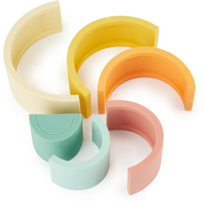 Bieco Silicone Rainbow curcubeu pliabil 12 m+ Tropical Vibes 6 buc
