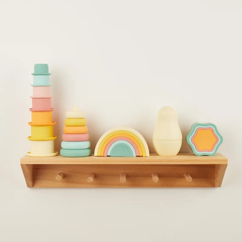 Bieco Silicone Rainbow curcubeu pliabil 12 m+ Tropical Vibes 6 buc