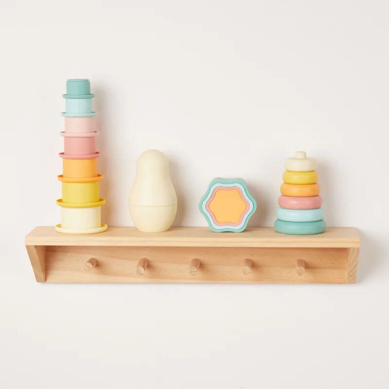 Bieco Silicone Stacking Cups Tropical Vibes cupe de stivuire 12 m+ 7 buc