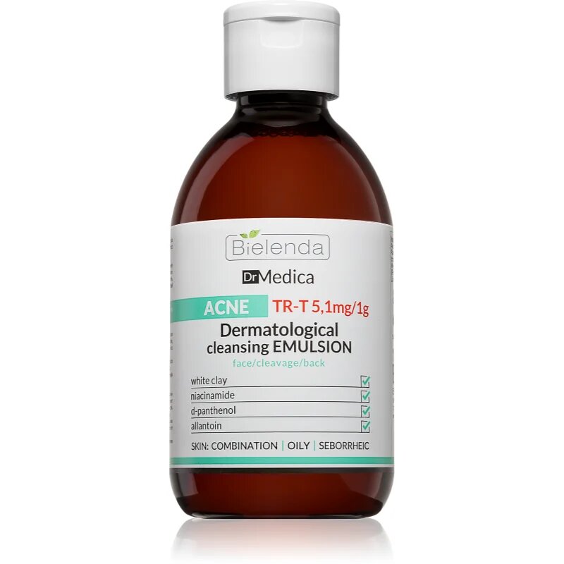 Bielenda Dr Medica Acne emulsie dermatologică de curățare pentru tenul gras predispus la acnee 250 ml