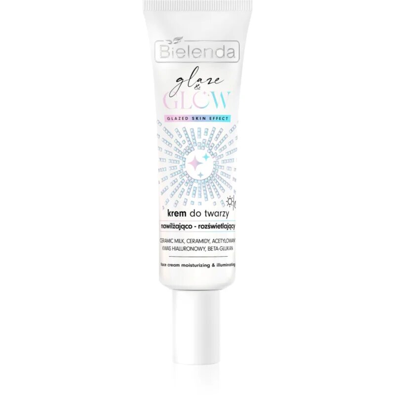 Bielenda GLAZE & GLOW cremă de față pentru hidratare și iluminare pentru tenul uscat 50 ml