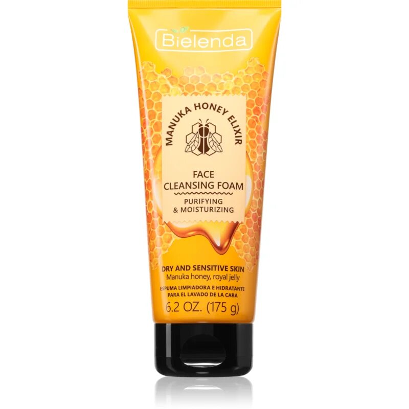 Bielenda Manuka Honey crema hidratanta pentru curatare pentru piele foarte uscata si sensibila 175 g
