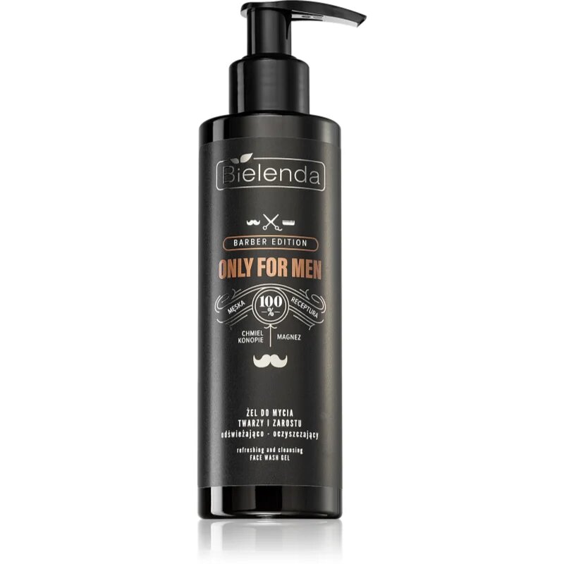 Bielenda Only For Men Barber Edition gel de curățare pentru față și barbă 190 g