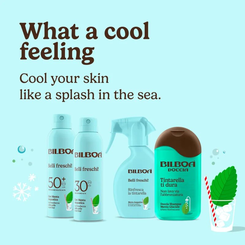 Bilboa Belli Freschi spray solar cu menta SPF 30 150 ml