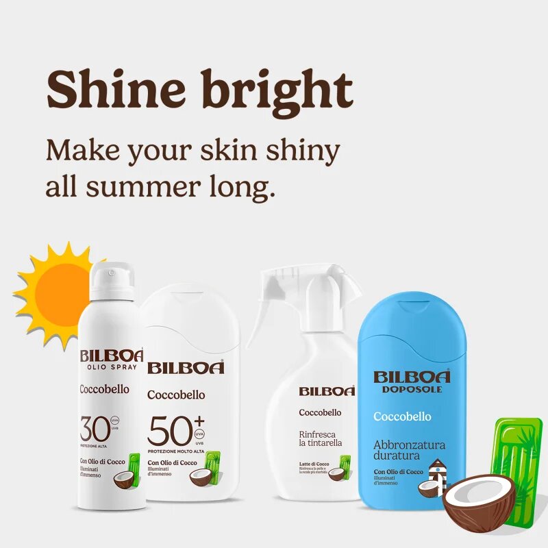 Bilboa Coccobello Trigger spray solar cu ulei de cocos SPF 20 250 ml