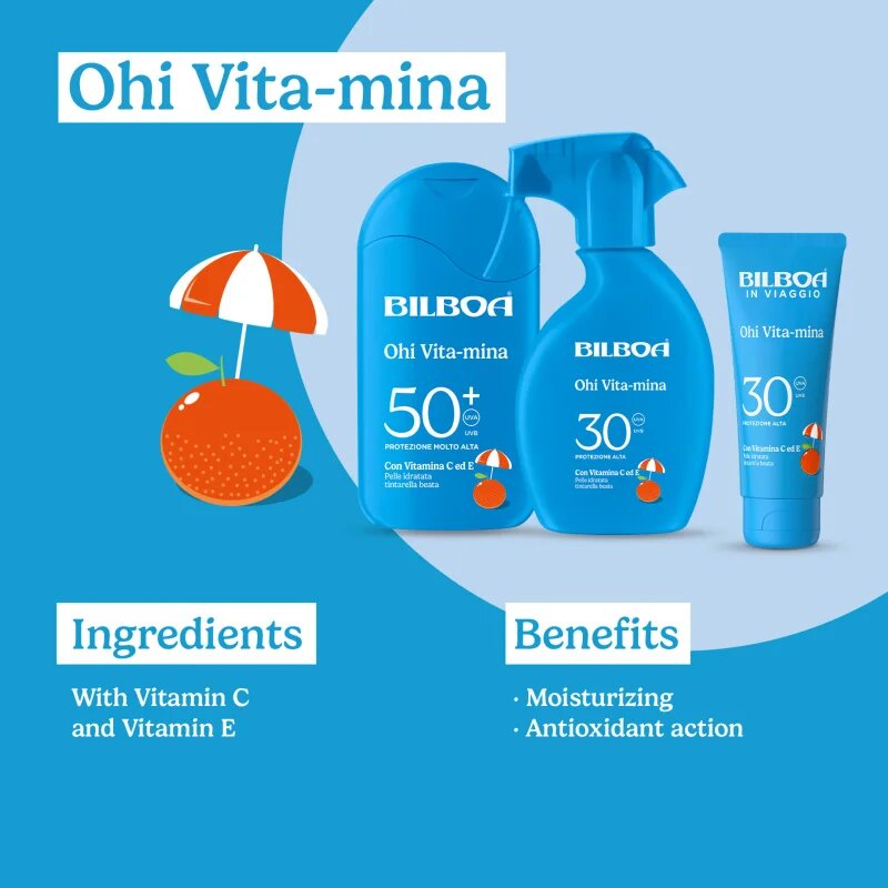 Bilboa Ohi Vitamina Trigger spray solar cu vitamine SPF 30 250 ml