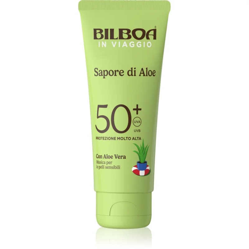 Bilboa Sapore di Aloe Travel cremă pentru plaja cu aloe vera SPF 50+ 75 ml