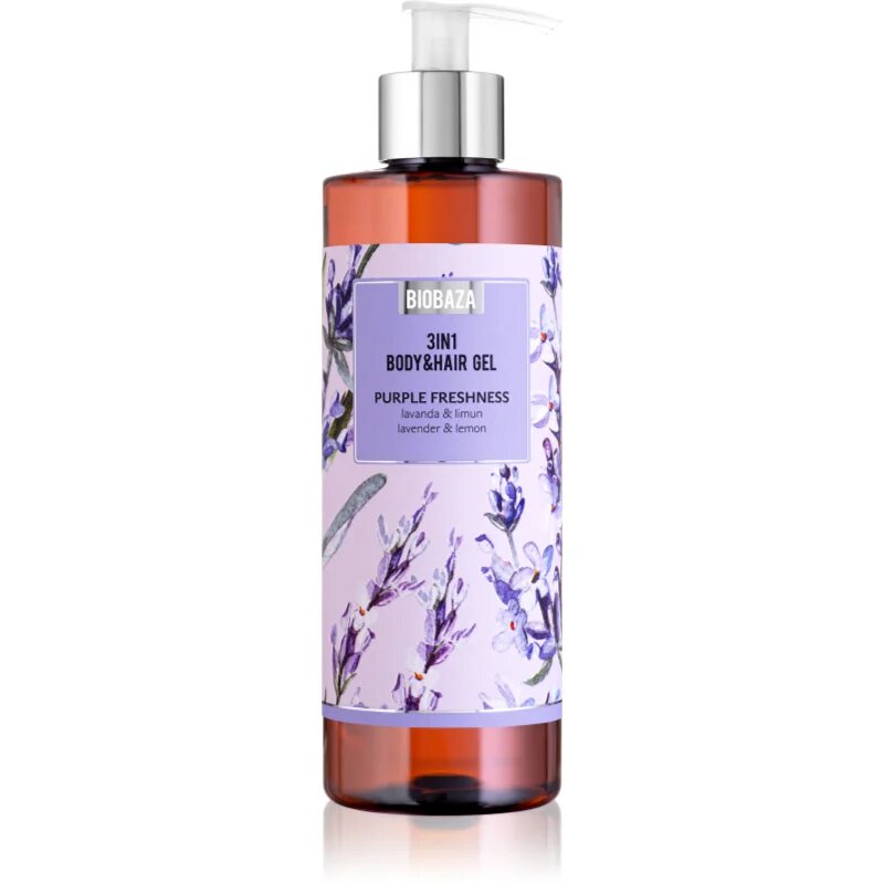BIOBAZA 3in1 Body&Hair Gel Purple Freshness sampon balsam si gel de dus 3in1 400 ml