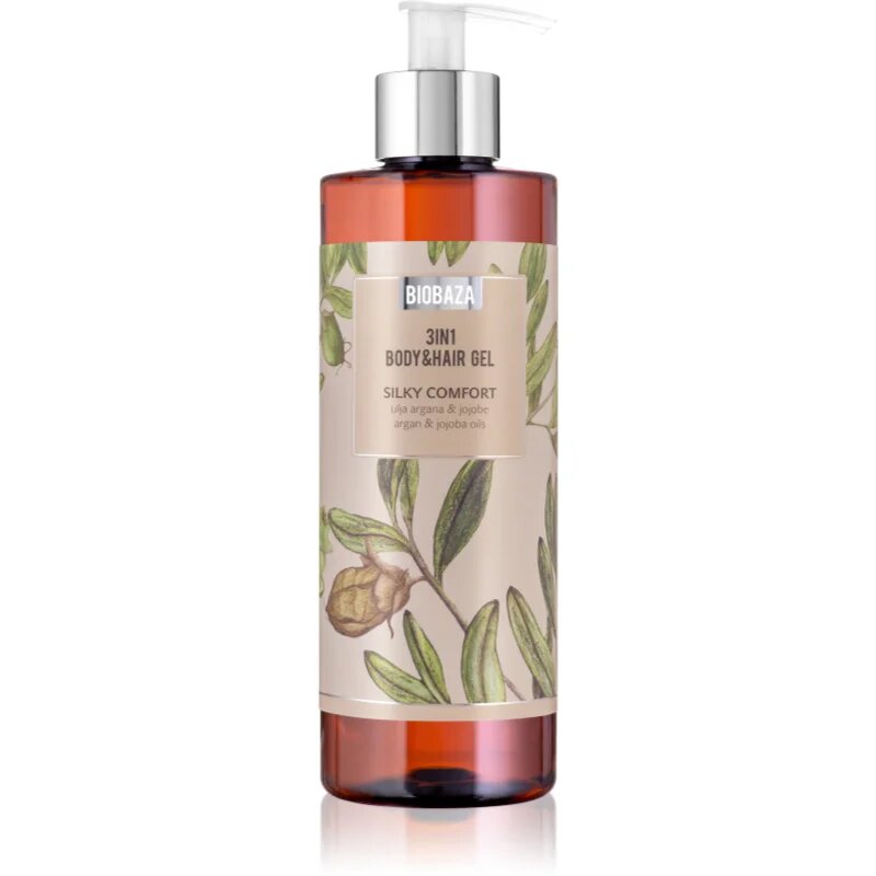 BIOBAZA 3in1 Body&Hair Gel Silky Comfort sampon balsam si gel de dus 3in1 400 ml