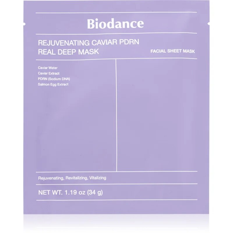 Biodance Rejuvenating Caviar PDRN Real Deep Mask masca revitalizanta reface bariera protectoare a pielii 34 g