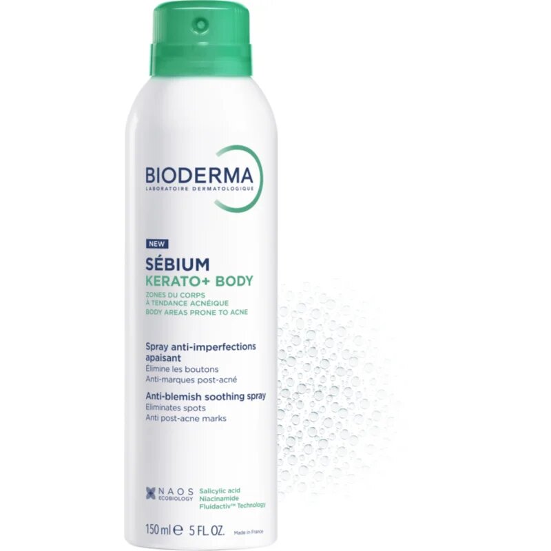 Bioderma Sébium Kerato+ Body spray pentru corp împotriva acneei a roșeții și a cicatricilor post-acnee 150 ml