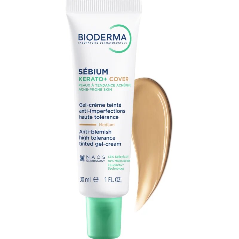 Bioderma Sébium Kerato+ Cover lotiune tonica matifianta impotriva imperfectiunilor pielii cauzate de acnee 30 ml