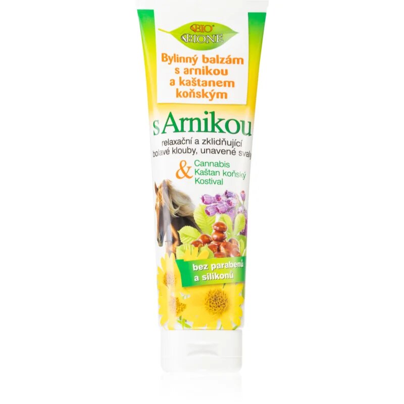 Bione Cosmetics Cannabis with Arnica balsam vegetal cu arnică și extract de castan 300 ml