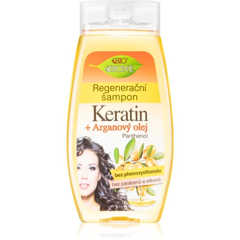 Keratin + Argan sampon pentru regenerare pentru un par stralucitor si catifelat 260 ml