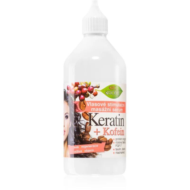 Bione Cosmetics Keratin + Caffeine ser pentru întărirea și creșterea părului 215 ml