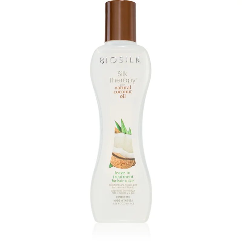 Biosilk Silk Therapy Natural Coconut Oil tratament de hidratare fara clatire de par si de corp 67 ml
