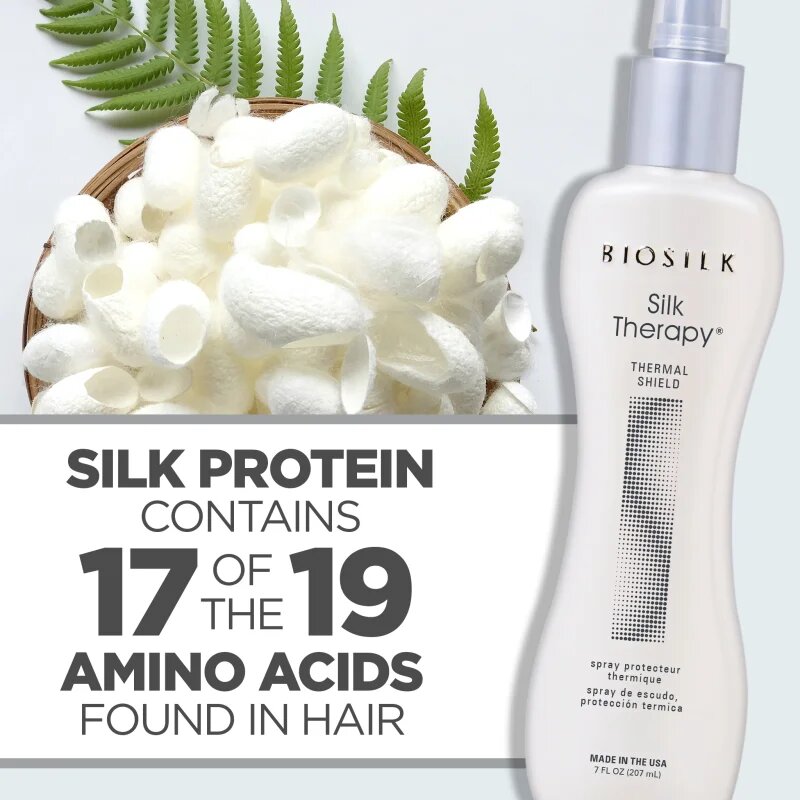Biosilk Silk Therapy Thermal Shield spray cu protecție termică pentru aranjarea cu placa și cu ondulatorul fara parabeni 207 ml