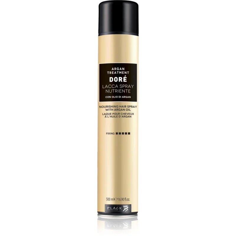 Black Professional Line DORÉ Nourishing Argan Oil Hair Spray fixativ cu fixare puternică 500 ml