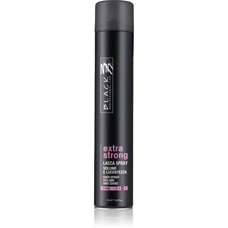 Black Professional Line Lacca Black Extra Strong Hair Spray fixativ cu fixare puternică pentru volum și strălucire 750 ml