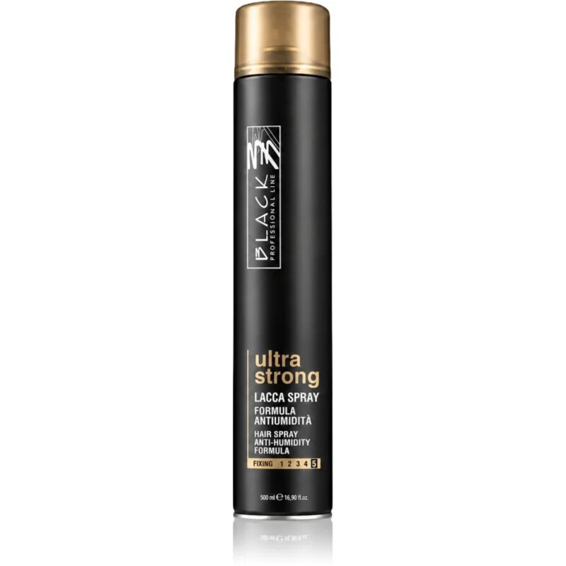 Black Professional Line Lacca Black Ultra Strong Hair Spray fixativ pentru păr cu fixare foarte puternică pentru volum și strălucire 500 ml