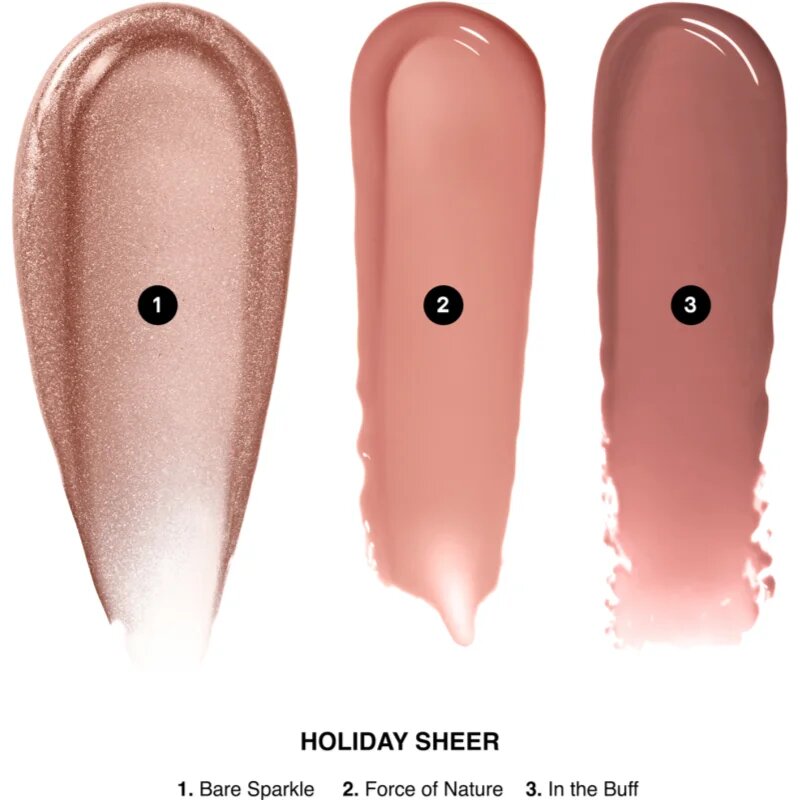 Bobbi Brown Holiday Mini Crushed Lip Trio set cadou de buze culoare Bare Sparkle / Force of Nature / In the Buff