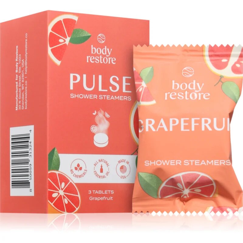 Body Restore Pulse Shower Steamers tablete pentru duș Grapefruit 3 buc